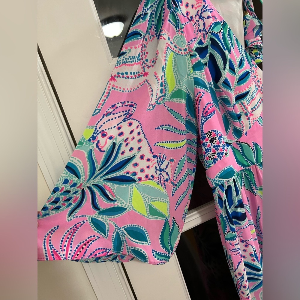 Lilly Pulitzer Pastel Floral Maxi Dress in Pink, Blue & Green - Picture 6 of 11